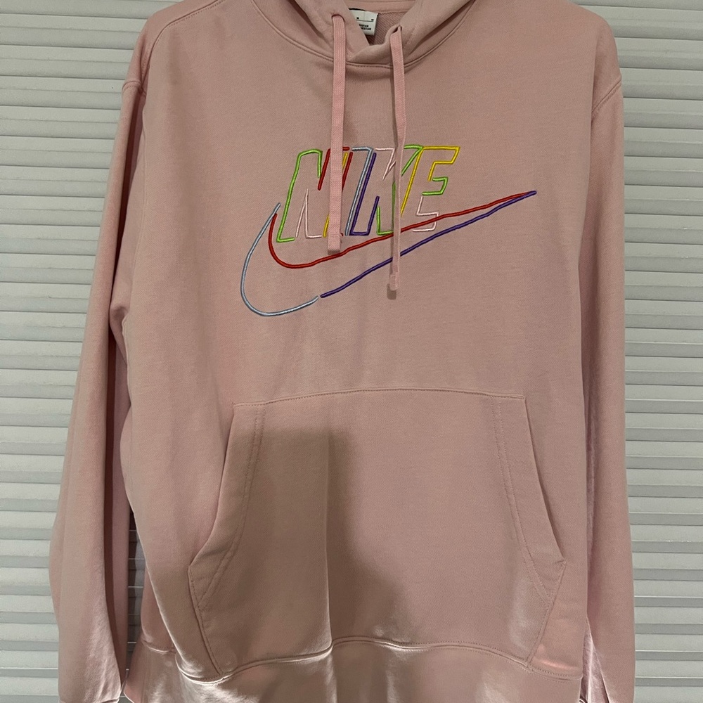 Nike Light Pink Hoodie with Colorful Logo